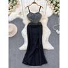 Women's Dress High-End Affordable Luxury Niche Temperament Long Sling Dress Summer Car Model Host Dress Birthday Banquet