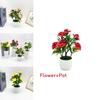 Romantic Rose Bonsai Artificial Plant For Valentines Day Gift And Indoor Decoration With Durable Material
