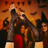 Black Spider Web Gloves Long Sleeve Fishnet Gloves Punk Gloves Half-Finger Gloves  Halloween