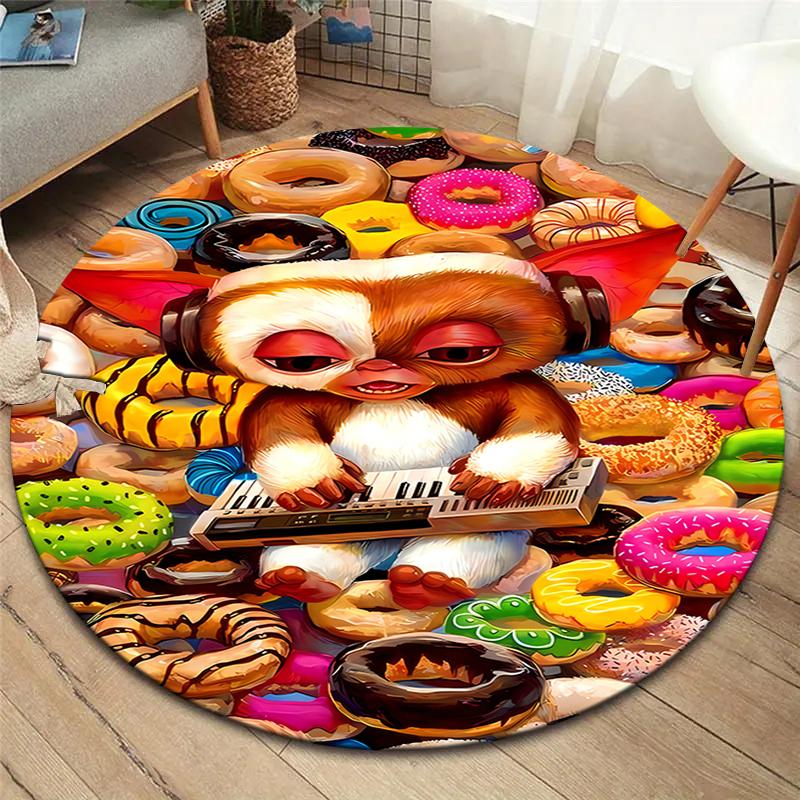 Gizmo Gremlins Round Area Rug,Carpet Rug for Living Room Bedroom Sofa Playroom Decor,Non-slip Floor Mat