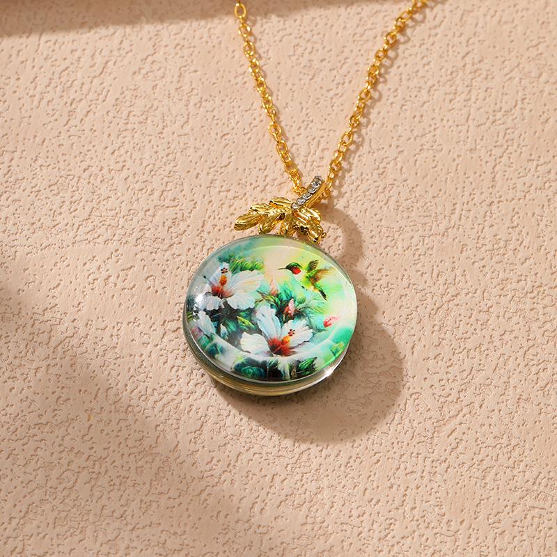 New Elegant Fashion Double-sided Necklace Pendant Creative Flower Bird Diamond Versatile Women's Necklace