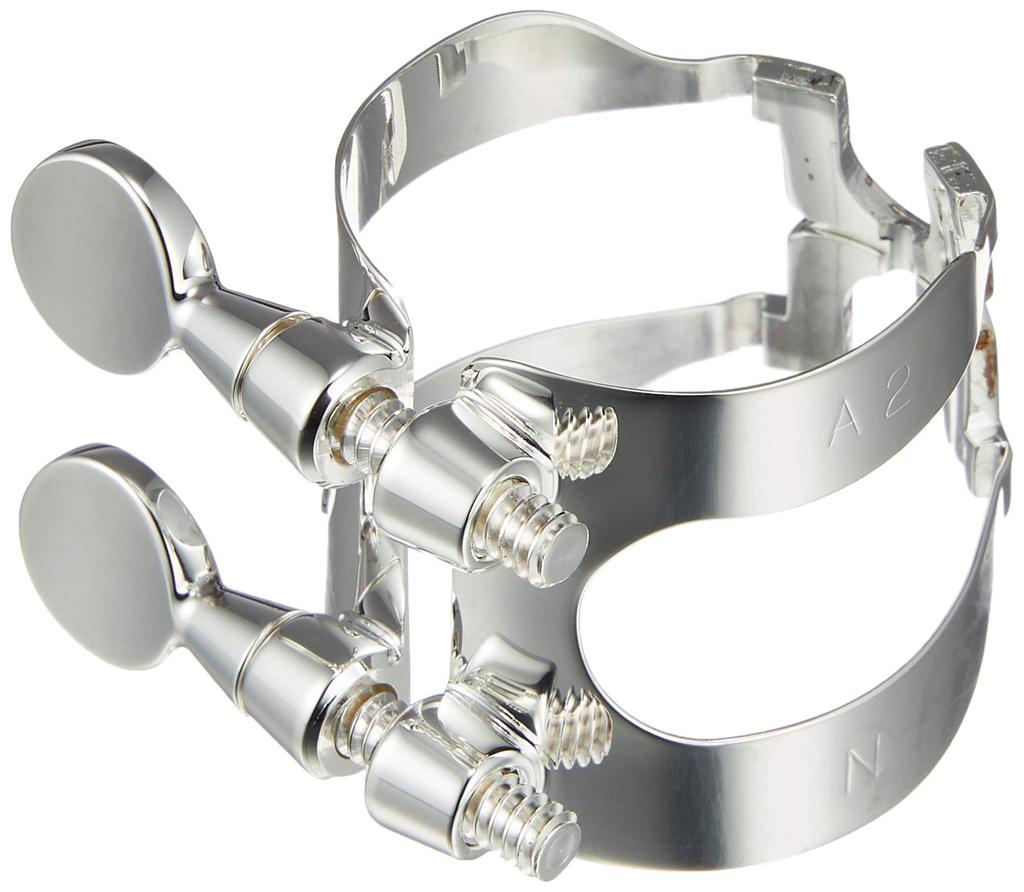 Harrison Hertz Alto Saxophone Ligature A2, Silver Plated Finish