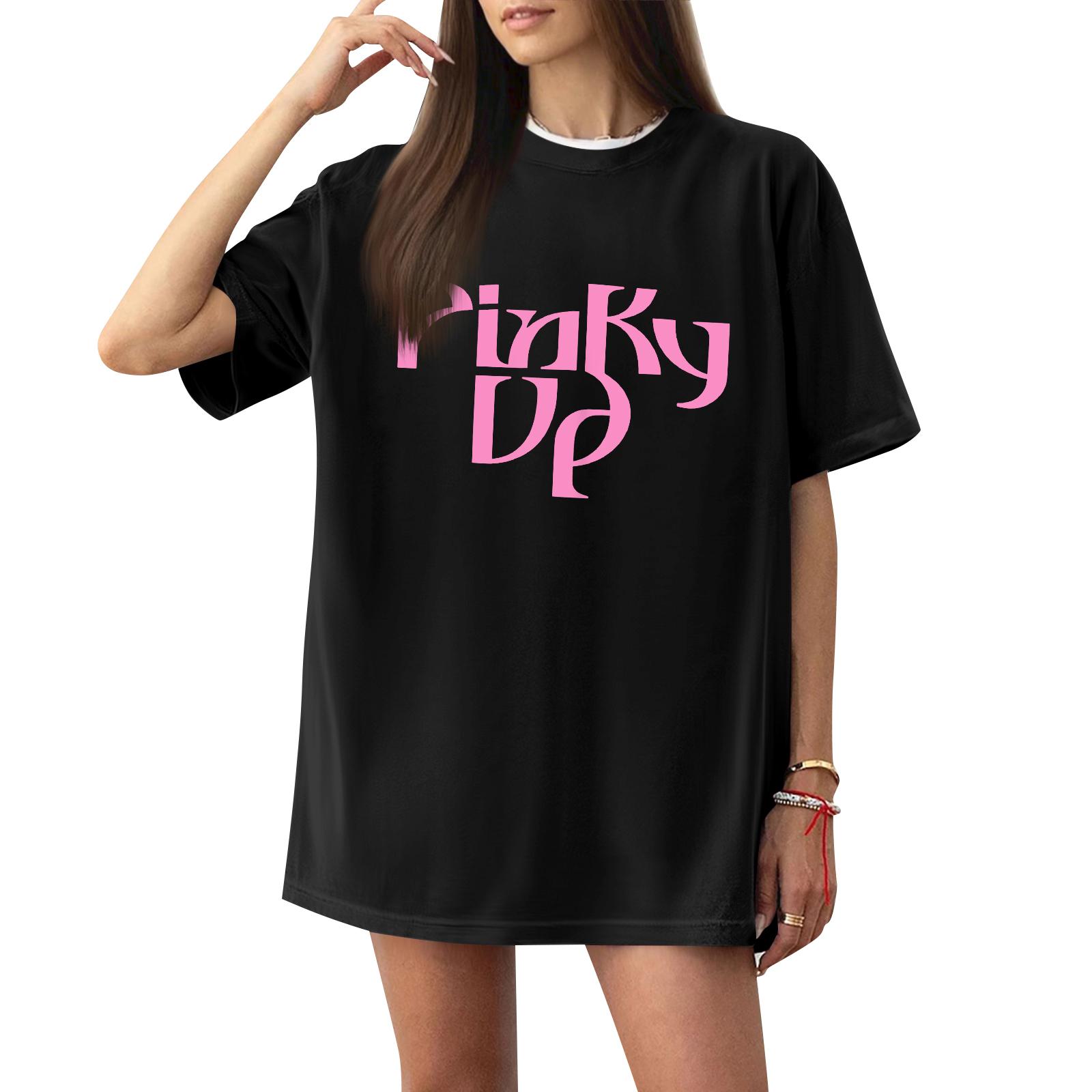

Women s Casual Letter Print Short-sleeved Top T-shirt L чёрный