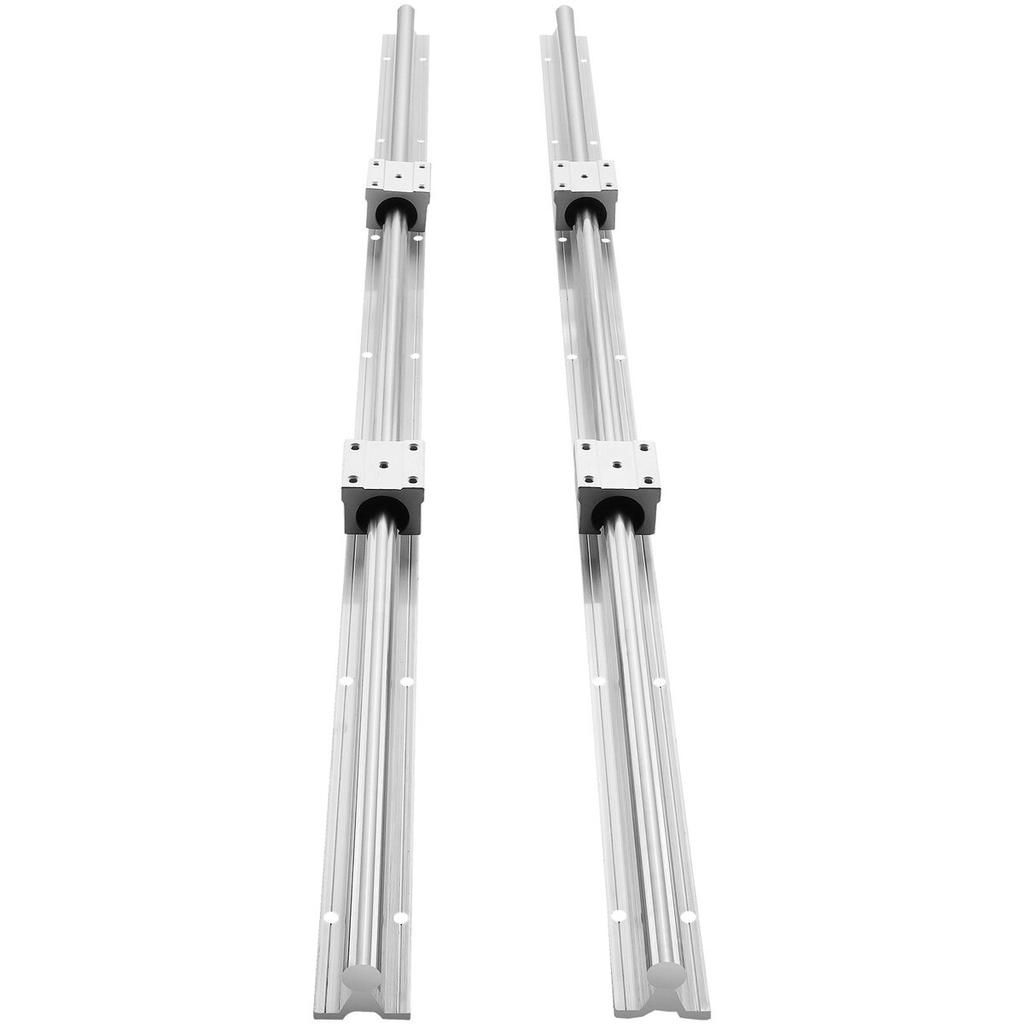 Linear Guide Rail Set, SBR12 1000mm, 2 PCS 39.4 in/1000 mm SBR12 Guide Rails and 4 PCS SBR12UU Slide Blocks, Linear Rails and Bearings Kit for
