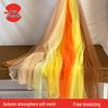 Chinese Style Autumn Kindergarten Decor: Soft Orange Fairy Gauze Drapes