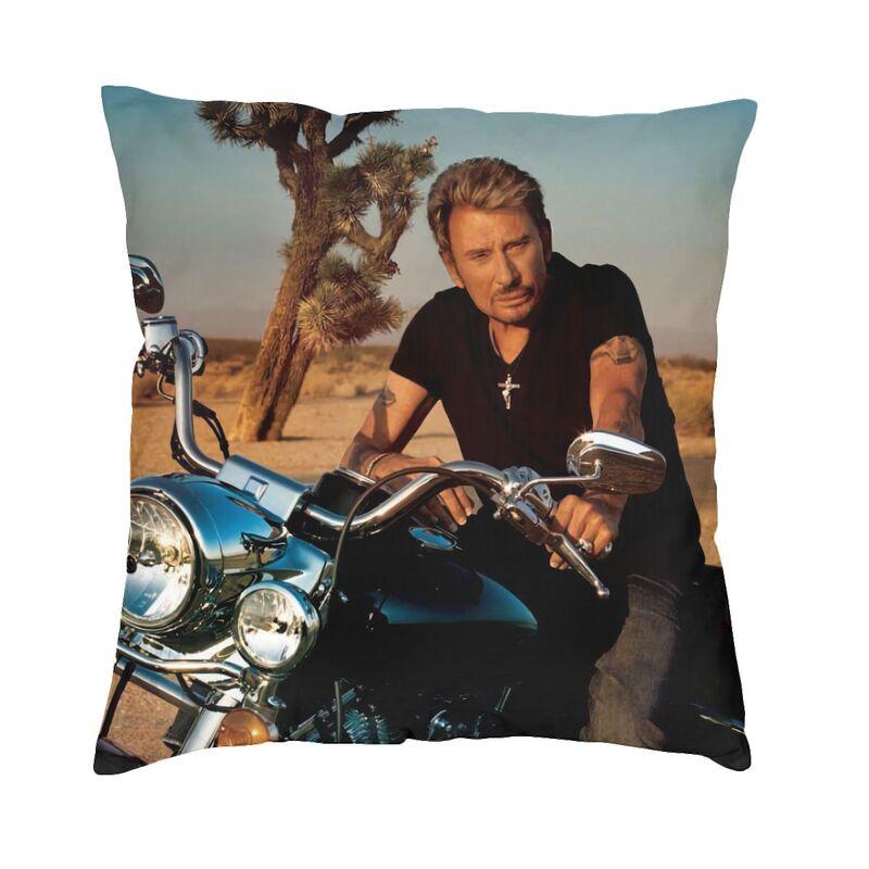 

Luxury Rock Johnny Hallyday Sofa Cushion Cover Velvet French Singer Music Throw Pillow Case Living Room Decoration Pillowcase 30x30cm