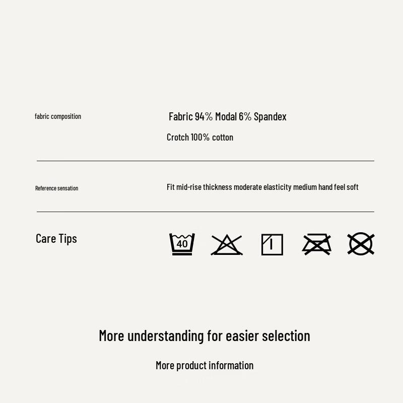 Ubras Damen-Modal-Slips mit mittelhohem Bund, antibakteriell, 7A, 3er-Pack