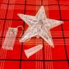 In-Stock LED Tree Topper Star: Transparent, Battery-Powered Five-Point Christmas Decoration