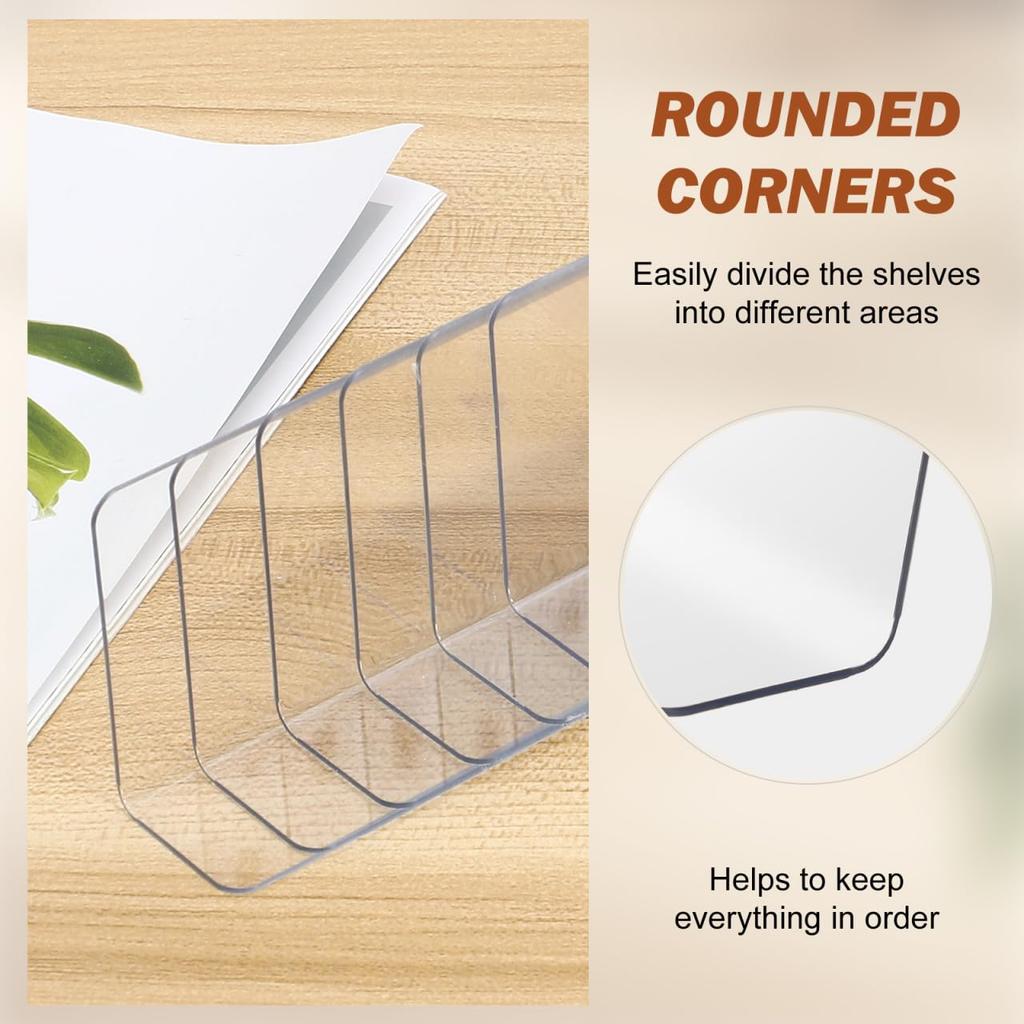 HOLIDYOYO Set Clear Divider 11 inches x for Supermarket Display Easy Gap Divider Boards 6-Piece L-Shaped Boards, 2.4 inches, Plastic, Shelving,