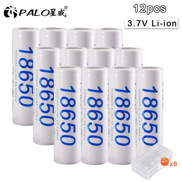 PALO 3.7V 3200mAh 18650 LI-ION Lithium Rechargeable Battery For Flashlight Toys Flashlight Electronic Scooter LED Flashlight Lamp Lighting