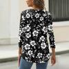 Women's T Shirt Print Button 3/4 Sleeve Daily Weekend Fashion Basic V- Neck Regular Top