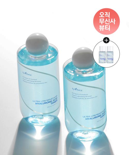 IsNtree Dual Pack Low Molecular Hyaluronic Acid Toner (300ml x2 + 20ml x2 Gift) NONE