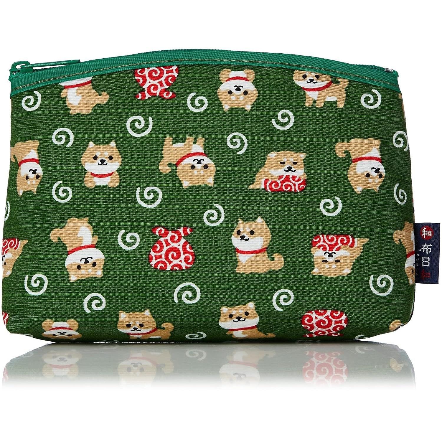 Maeda Senko Wafu Biyori Mameshiba no Otsukai Sokohagi Pouch Green 117648