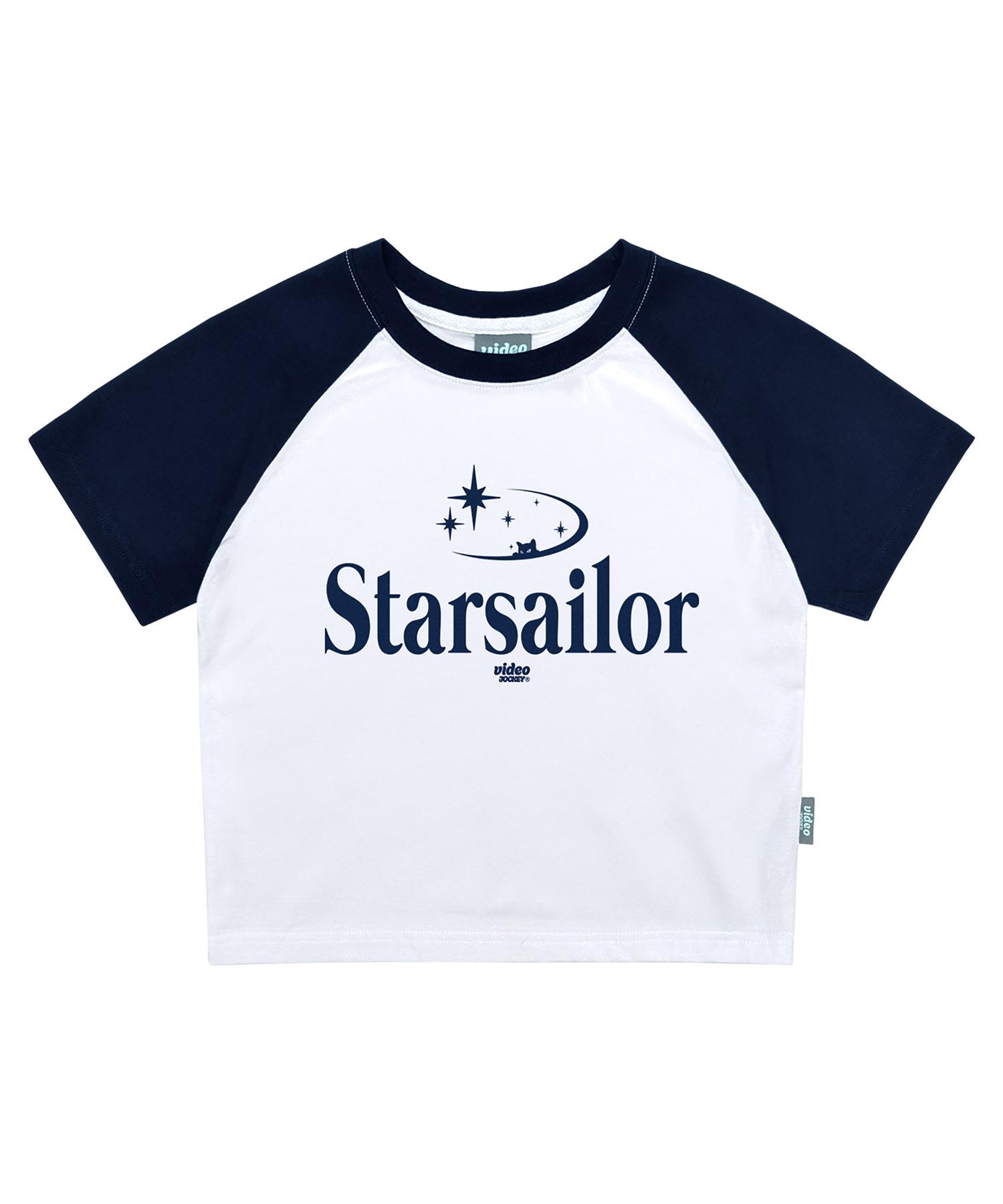 Видео Футболка с рукавами реглан укороченная Jaki Star Sea Cat [Темно-синий] Navy/Free