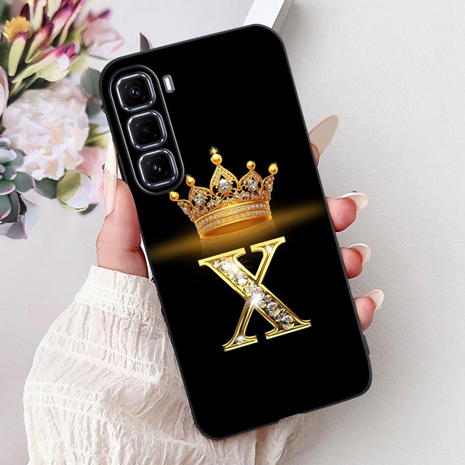 For Infinix Hot 50 Pro Plus Case X6880 New Crown Letters Cover Soft Slim Phone Case For Infinix Hot 50 Pro Hot50 4G Fundas Coque