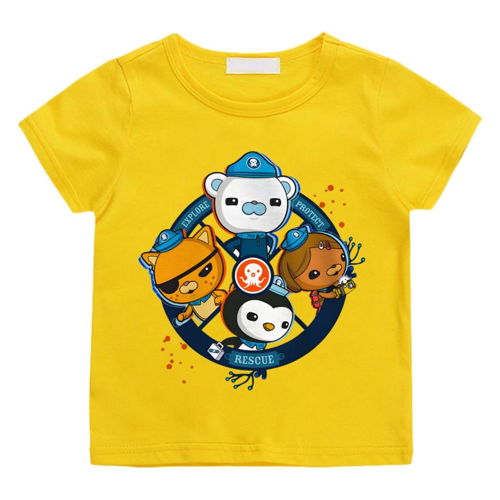 Summer Cartoon Print The Octonauts T-shirts Cartoon Boys/girls Manga 100%Cotton Short Sleeve BoysGirls High Quality T Shirt