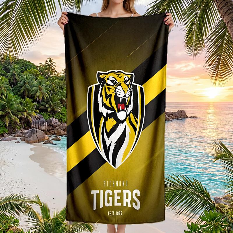 Richmond Tigers Fashion Beach Towel: Ideal for Summer Adventures Soft, Absorbent and Quick Drying Suitable for Swimming and Bathing