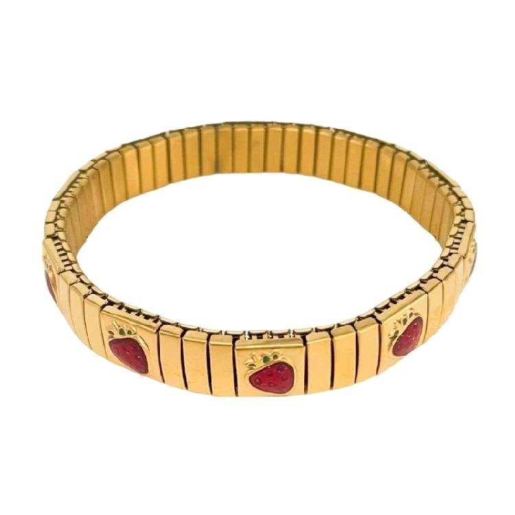 Fruchtinspiriertes verstellbares Armband für trendige Frauen Schmuck aus Edelstahl Italienisch gefertigt Bequem Frühling Geschenke