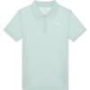 Logo Solid Color Short Sleeve Polo Shirt Women Tops Mint-Green NT7PR34C