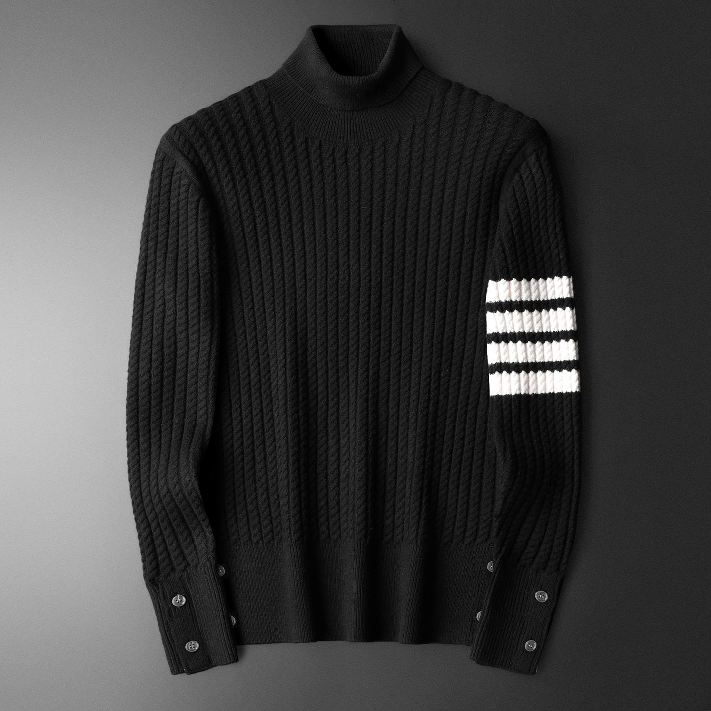 Men s High Neck Knitwear - European Korean Style, Autumn/Winter 2025 Collection Extra Large