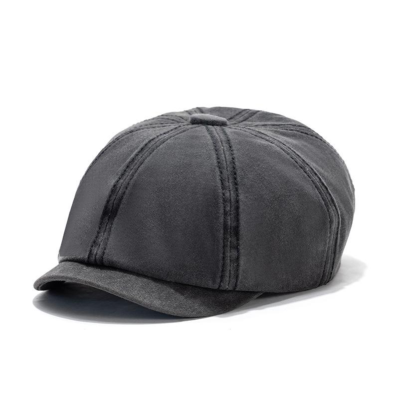Bavlněný baret Pánská malířská čepice Newsboy čepice Klobouk Rybí kost Osmihranný klobouk