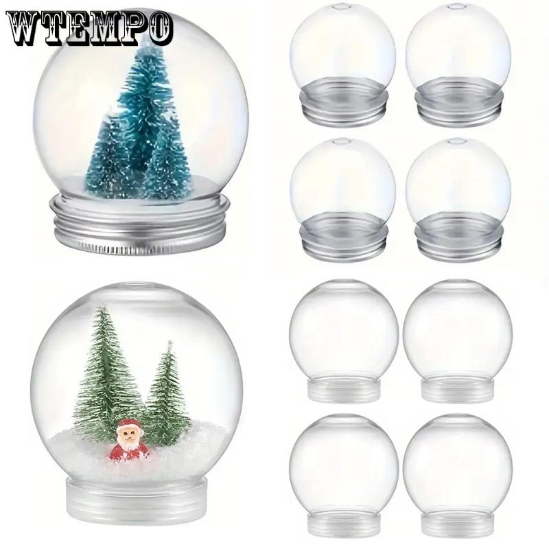WTEMPO Classic Plastic Bottles with Aluminum Caps Round Shaped Design Crafts DIY Fillable Bottoles Christmas Festive Home & Kitchen Party Supplies