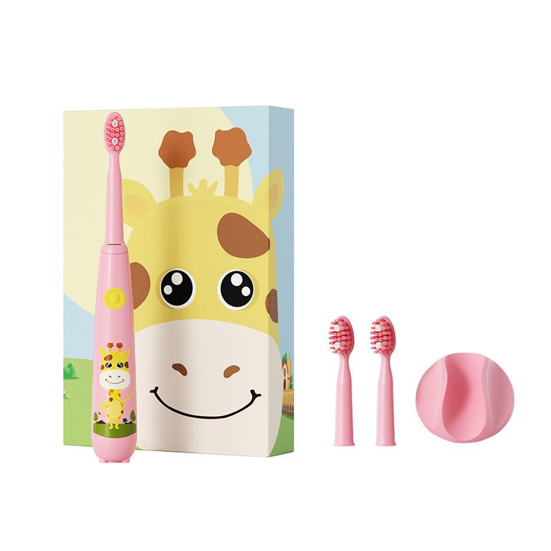 Dětský elektrický zubní kartáček DuPont Měkké štětiny Vodotěsný USB nabíjení Dětský zubní kartáček se silikonovým stojánkem