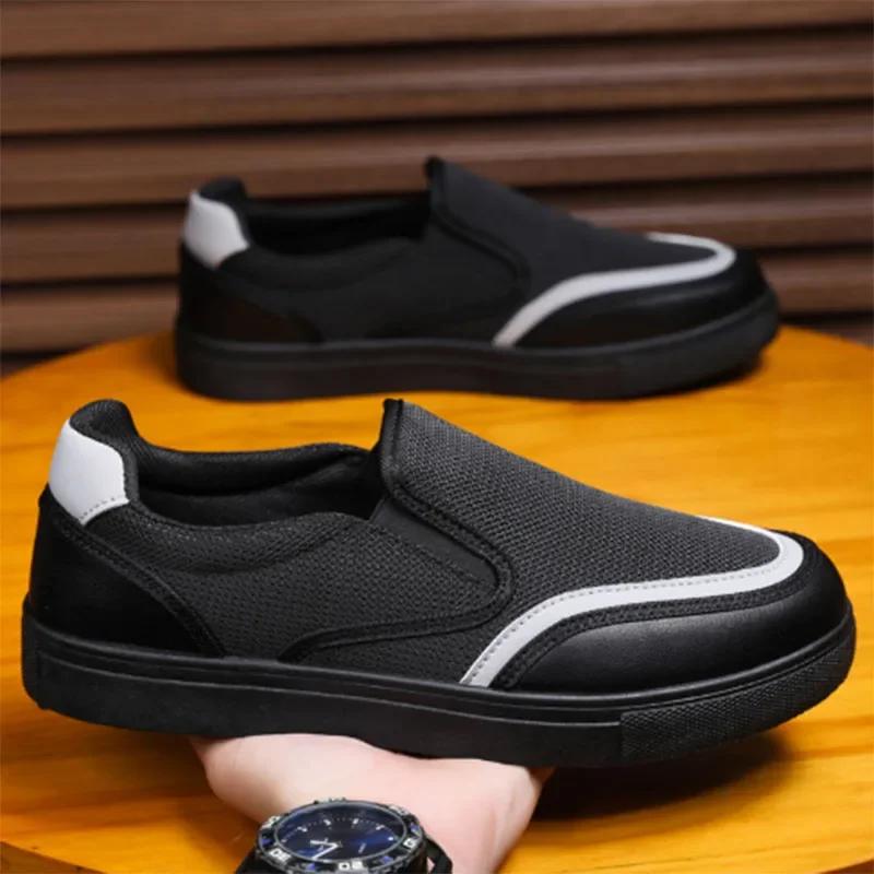 Fashion Canvas Men's Sneakers Black Lace Up Sping Shoes Classic Casual Vulcanized Shoes Size 47-48 Mens Spring Sport Shoes