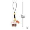 Chinese Style Ceramic Lucky Cat Phone Charms Metal Fortune Maneki Neko Phone Chain Cartoon Trinket Lucky Cat Pendant