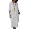 Hohe Taille A-Linie Midi-Kleid für Damen Sommer Locker Kleid Tägliche Kleidung Schrumpffest Schönes Anziehen