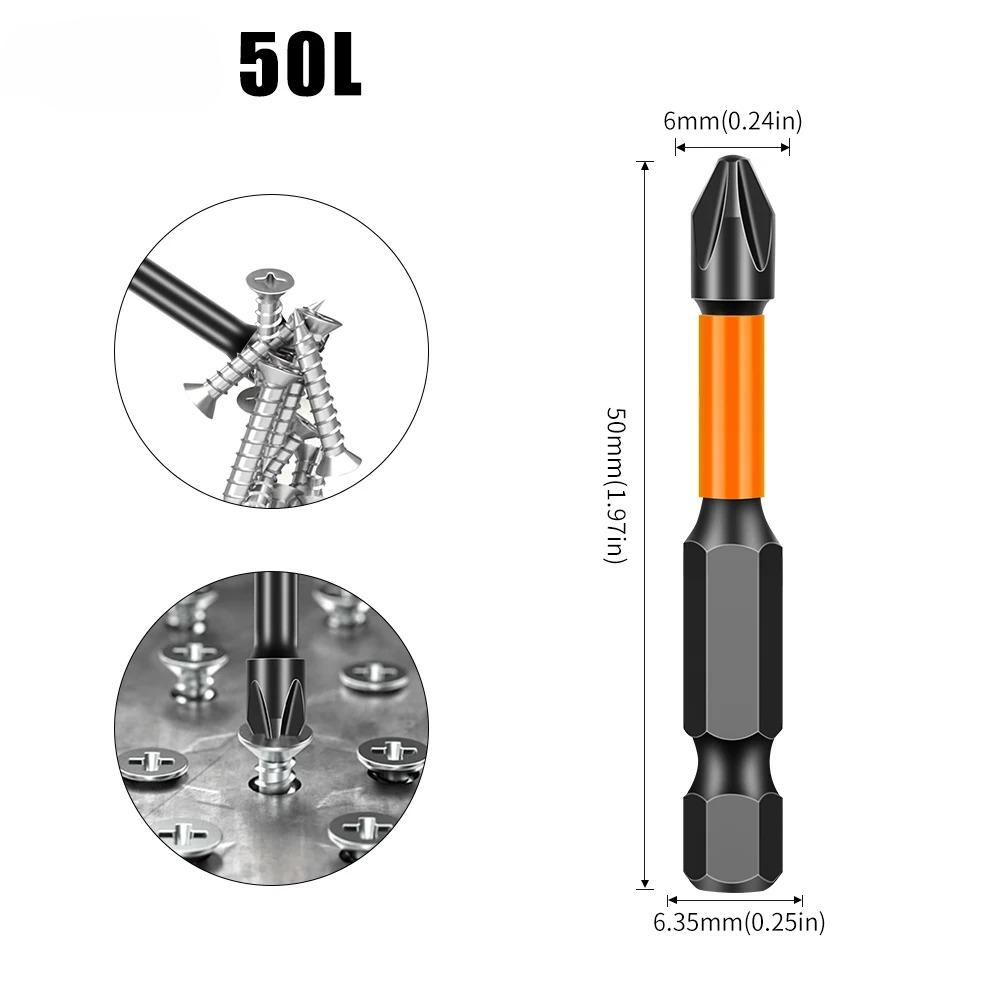 S2 Steel Electric Head High Hardness Magnetic Anti-slip Electric Drill Bit PH2 Strong Magnetic Cross Torque Head Screwdriver