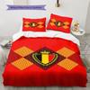 Belgium National Emblem Rhombus Pattern Print 3 Pieces Duvet Cover Set National Team Bedding Bedroom Decor Without Pillow Core Comforter