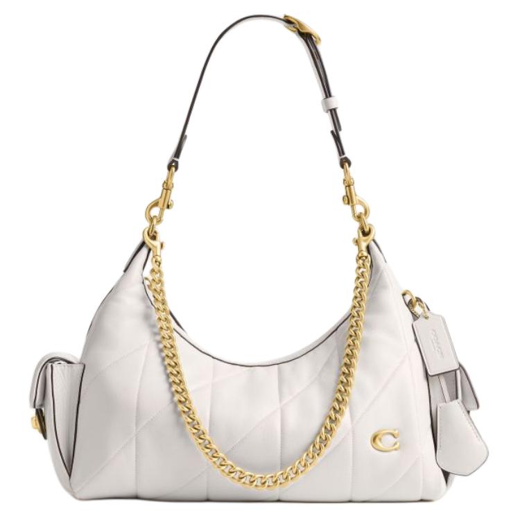 

Coach Pocket Juliet 30 Quilted Detail Gold Hardware Lambskin Leather Shoulder Bag Large Women shoulder bag Chalk-White CEM89-B4HA Basic Set (Bag+Dust Bag)