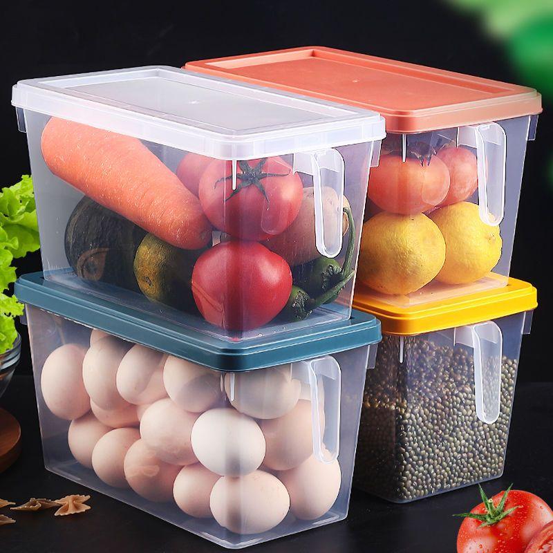 Kühlschrank Frischhalte Lebensmittel Aufbewahrungsbehälter Transparent Tragbar Eier Gemüse Obst Organizer mit Griff Feuchtigkeitsdicht