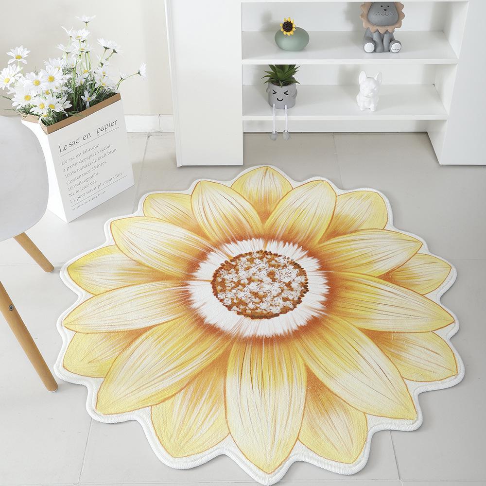 Household Special-shaped Flower Imitation Cashmere Carpet Living Room Floor Mat Bedroom Bedside Blanket