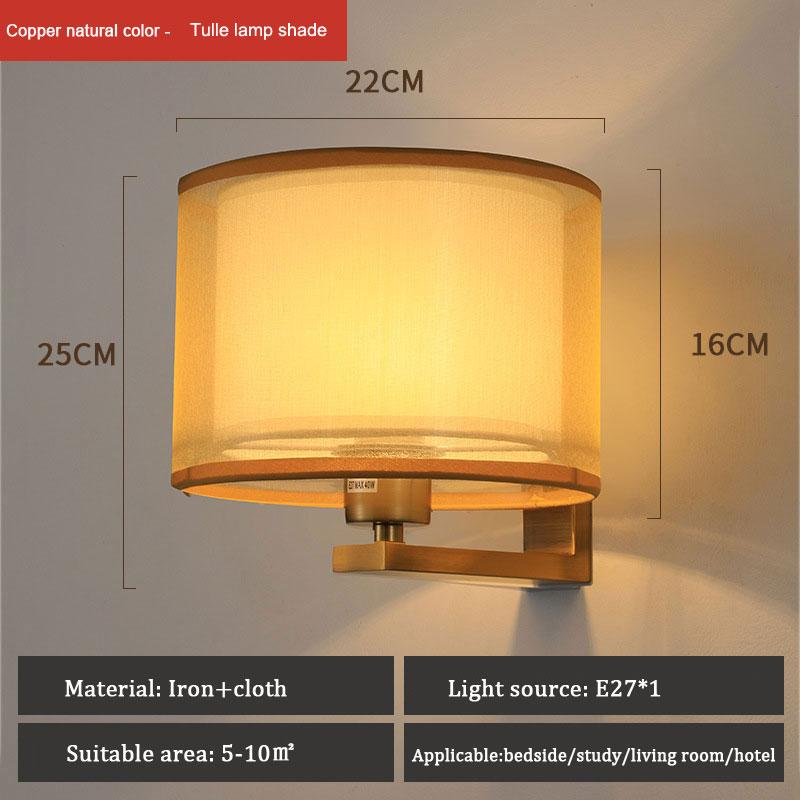 New Hotel Bedside Lamp Reading Lamp Chinese Style Living Room Bedroom Hallway Staircase Wall Lamp Warm Cloth Cover Wall Light