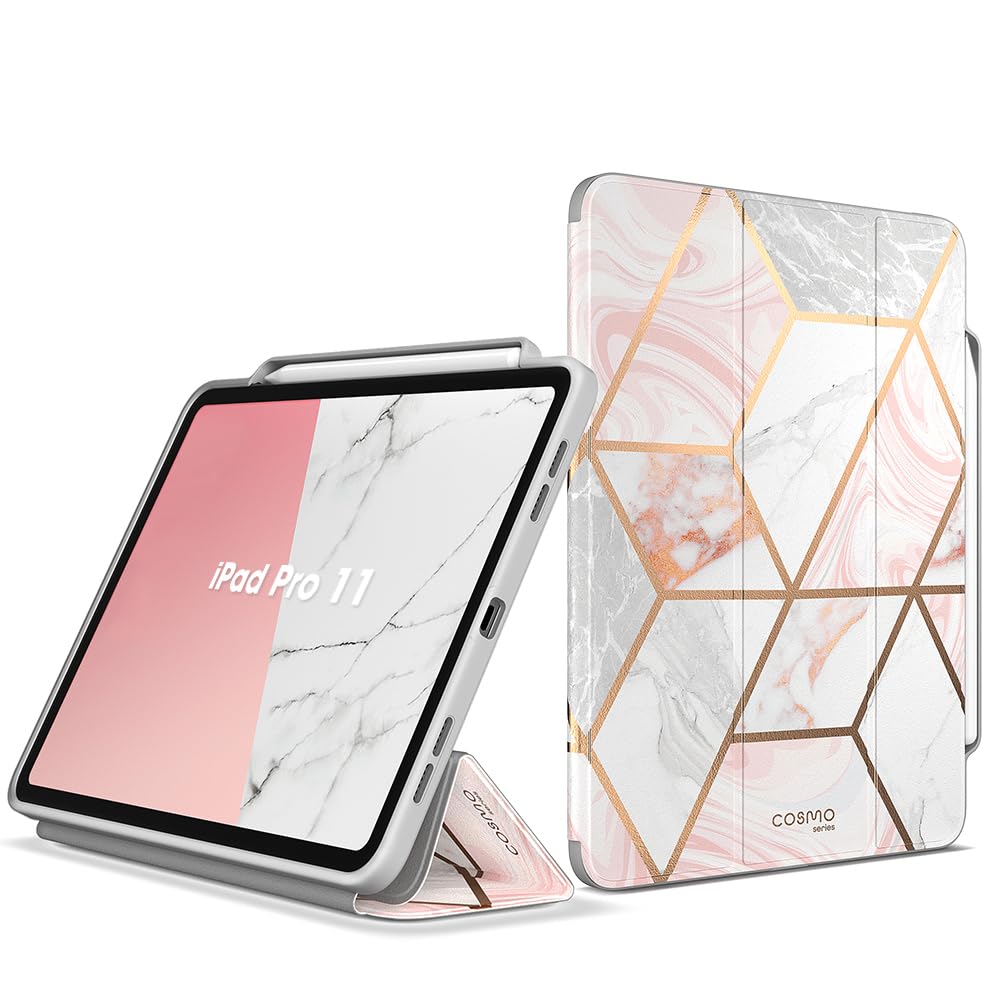 

i-Blason iPad Pro 11 Case, M4 (2024), Compatible with iPad 11-inch, Folding Stand, Pen Storage, Apple Pencil Pairing, and Wireless Charging, Marble