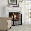 Copri Camino, Protezione Scintille, Design Vintage, 66 cm x 31 cm x 81 cm, Nero