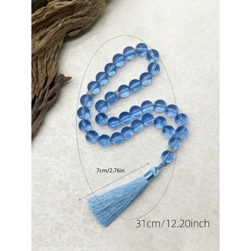 33 Bead Glass Islamic Rosary Beads Muslims Tasbih For Comfortable Daily Prayers Meditation And Spiritual Event Use