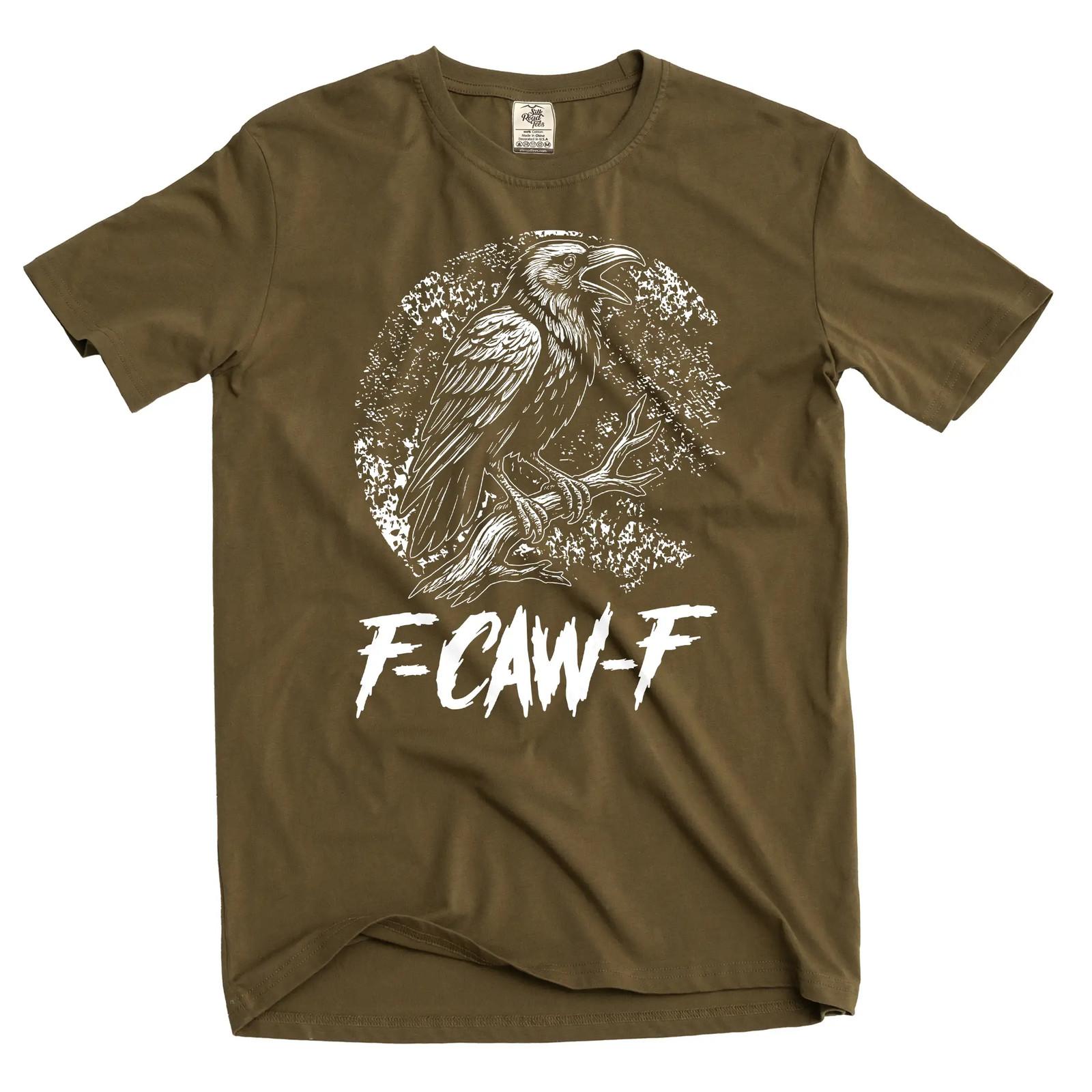 Мужская смешная футболка с вороном F-Caw-F fcawf крутая футболка с графикой M