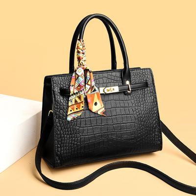 Summer Stone Pattern Solid Color Simple Retro Large Capacity Styling Single Shoulder Oblique Span Texture Women'S Bag