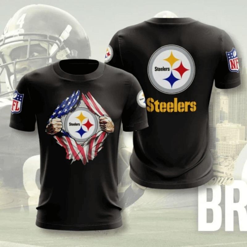 Maglietta da Calcio Uomo Stampa 3D Bandiera Americana Grafica Crepata Manica Corta Magliette Tifoso Squadra NFL Top Sportivi Casual Estivi Girocollo Camicie per Uso Quotidiano