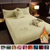 Soft Warm Plush Fitted Sheet Velvet Mattress Cover Fluffy High-quality Bed Cover Winter Soft Couple Luxury Double Bed Covers