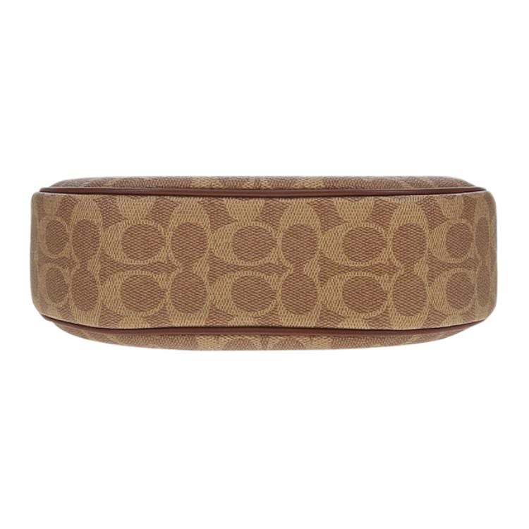 Coach Coated Canvas With Smooth Leather Crescent Bag Shoulder Bag Medium Women's Brown CDX17-IMXHE