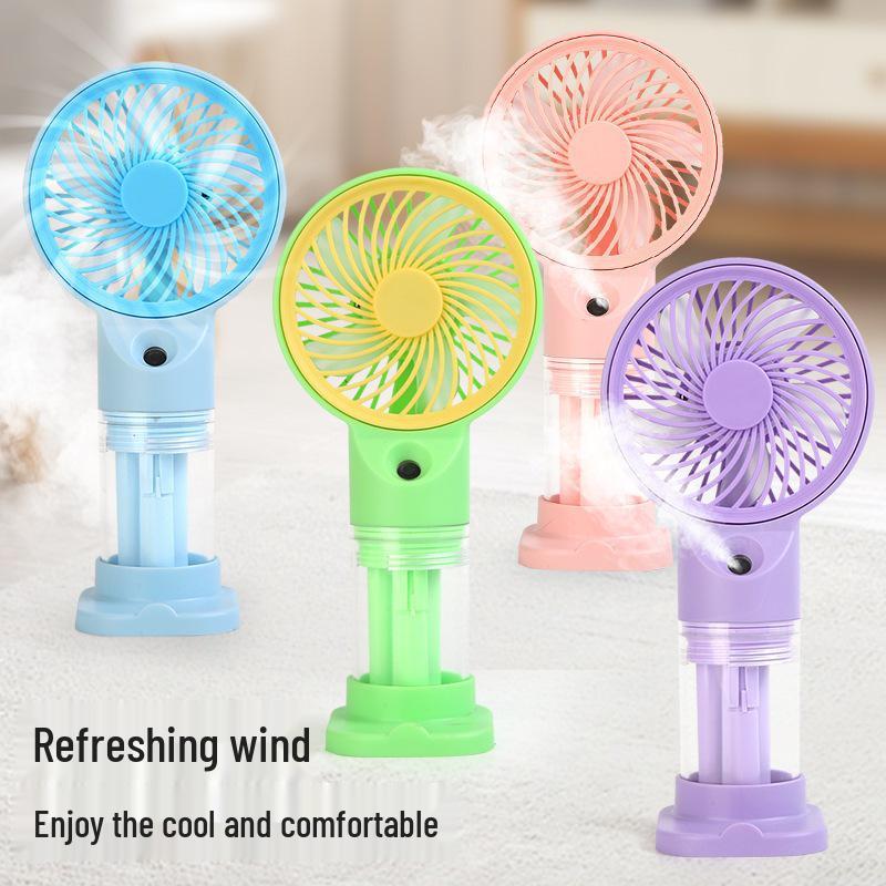 Long-Lasting Portable Desktop & Handheld Mini Fan with Humidifying Spray