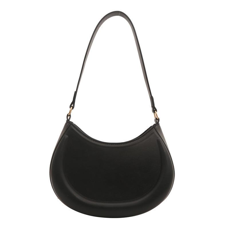 Trendy Minimalist Retro Handbag 2024 Casual Solid Color Chic Stylish Commuter Shoulder Crossbody Bag чёрный