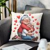 Romantic Elderly Couple Pillowcase - Soft Plush Gift, No Pillow Insert, Heart Design for Home Decor, Perfect Anniversary Present