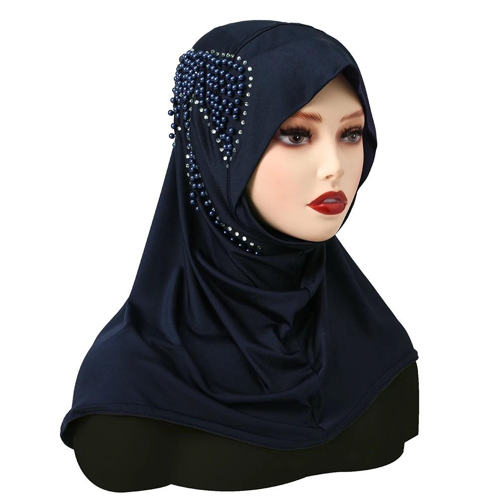 Full Cover Spandex Instant Hijab Solid Color Breathable Underscarf Elastic Islamic Scarf Islamic Wear