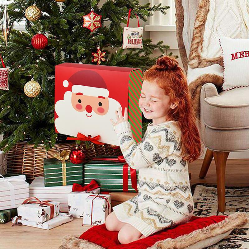 4Pcs Christmas Gift Box Santa Claus Large Cookie Snack Cake Packaging Box Xmas Noel Navidad Kids Gift Home Decor 2025 New Year