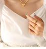 Korean Trendy Love Heart Snake Bone Chain Women's Non-Fading Versatile Peach Heart Pendant Necklace